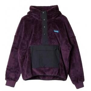 NEW KAVU women's moon ridge fleece hoodie in aubergine